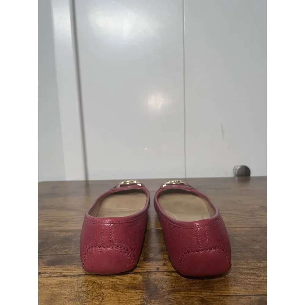 Michael Kors Women's Fulton Moccasin Bright Red And Gold Summer Colorful Luxury